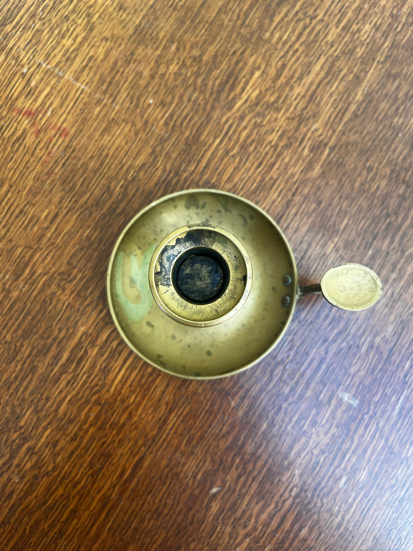 Antique push candle holder