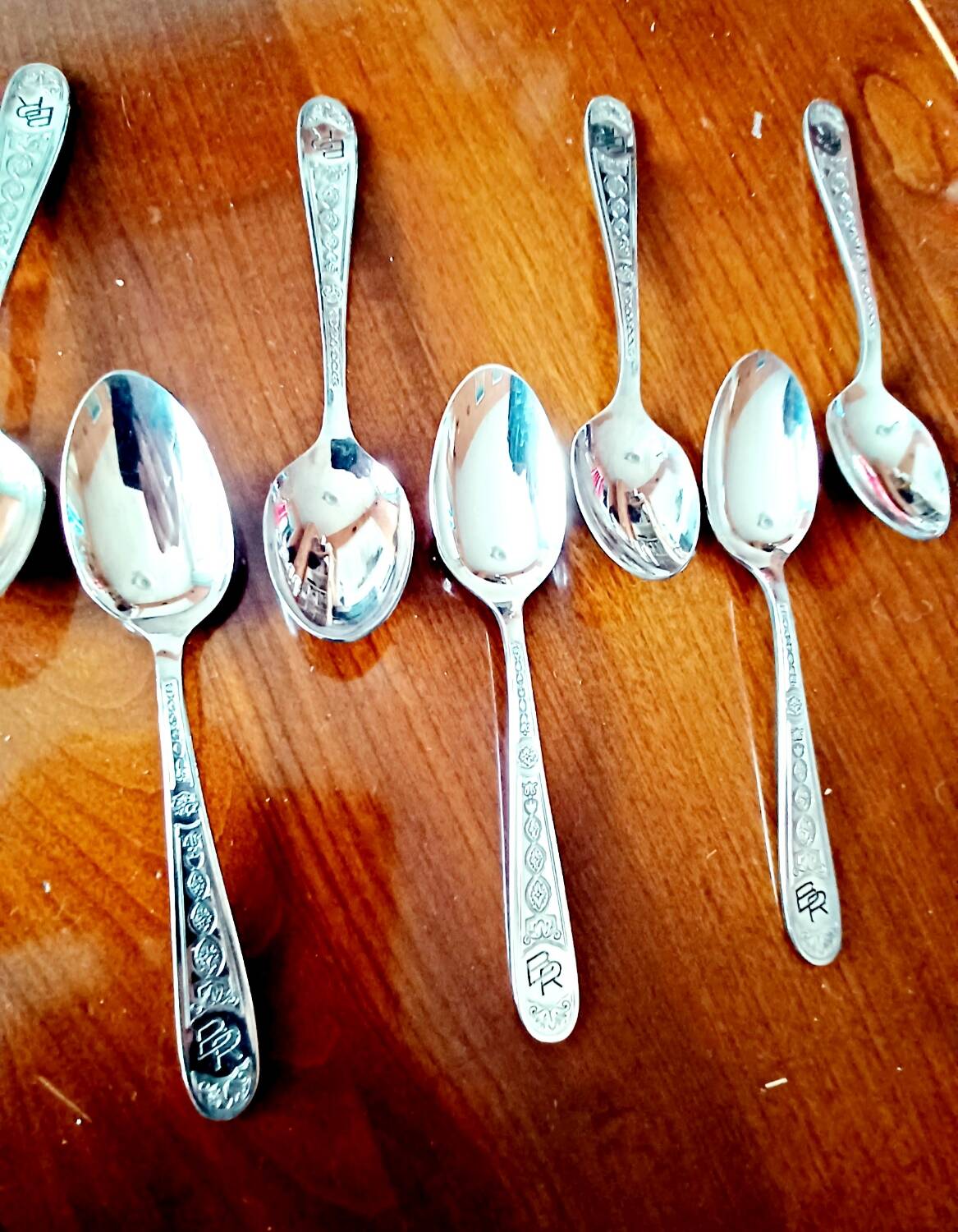 Set of 12 small Christofle Art Deco spoons