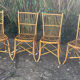 Lot de quatre chaises en rotin
