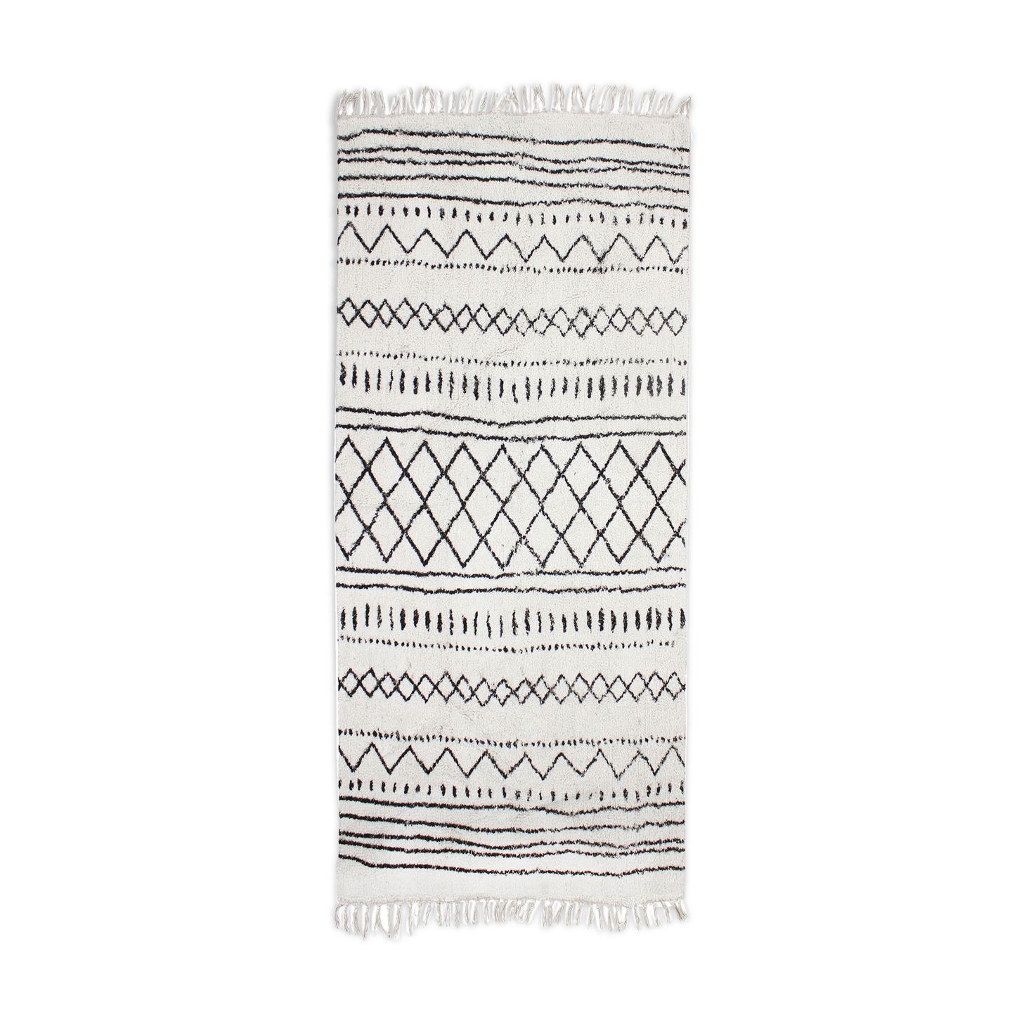 80 x 180 cm black pattern berber carpet