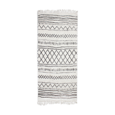 Tapis berbere 80 x 180 cm blanc motif noir