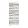 Tapis berbere 80 x 180 cm blanc motif noir