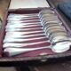 Box of 12 old silver spoons, 18gr 19th century