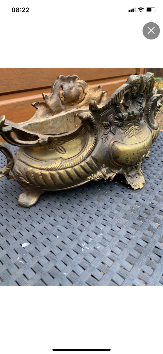 Louis XV style planter/centerpiece in bronze, late 19th century