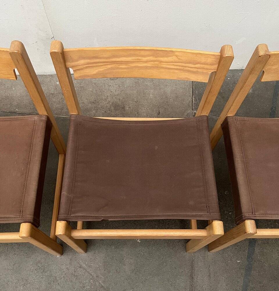 Swedish Mid-Century Safari Chair, 1960s, set of 3
