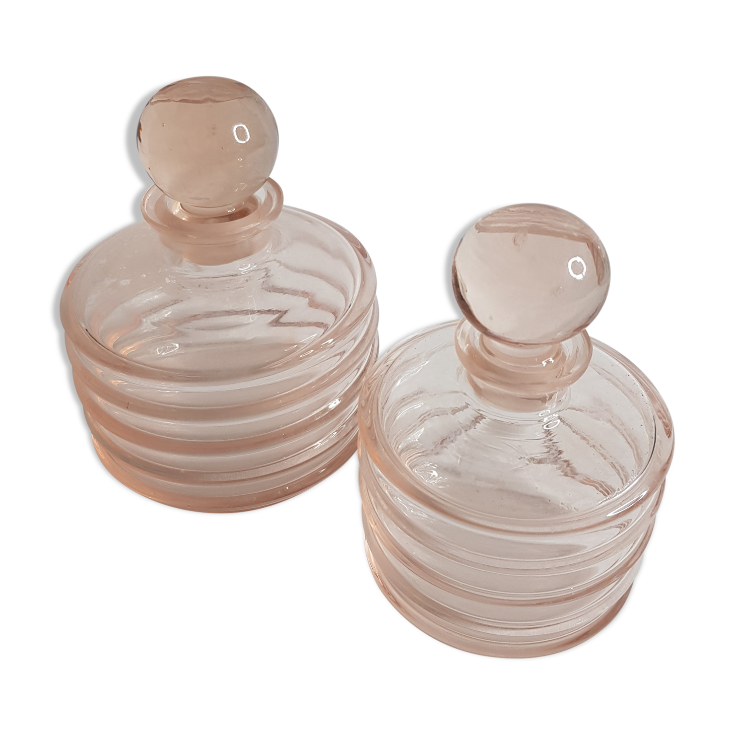 Lot of two bottles of toiletries in Bohemia Crystal (Czechoslovakia)