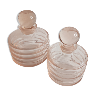 Lot de deux flacons de toilette en cristal de bohème Tchécoslovaquie
