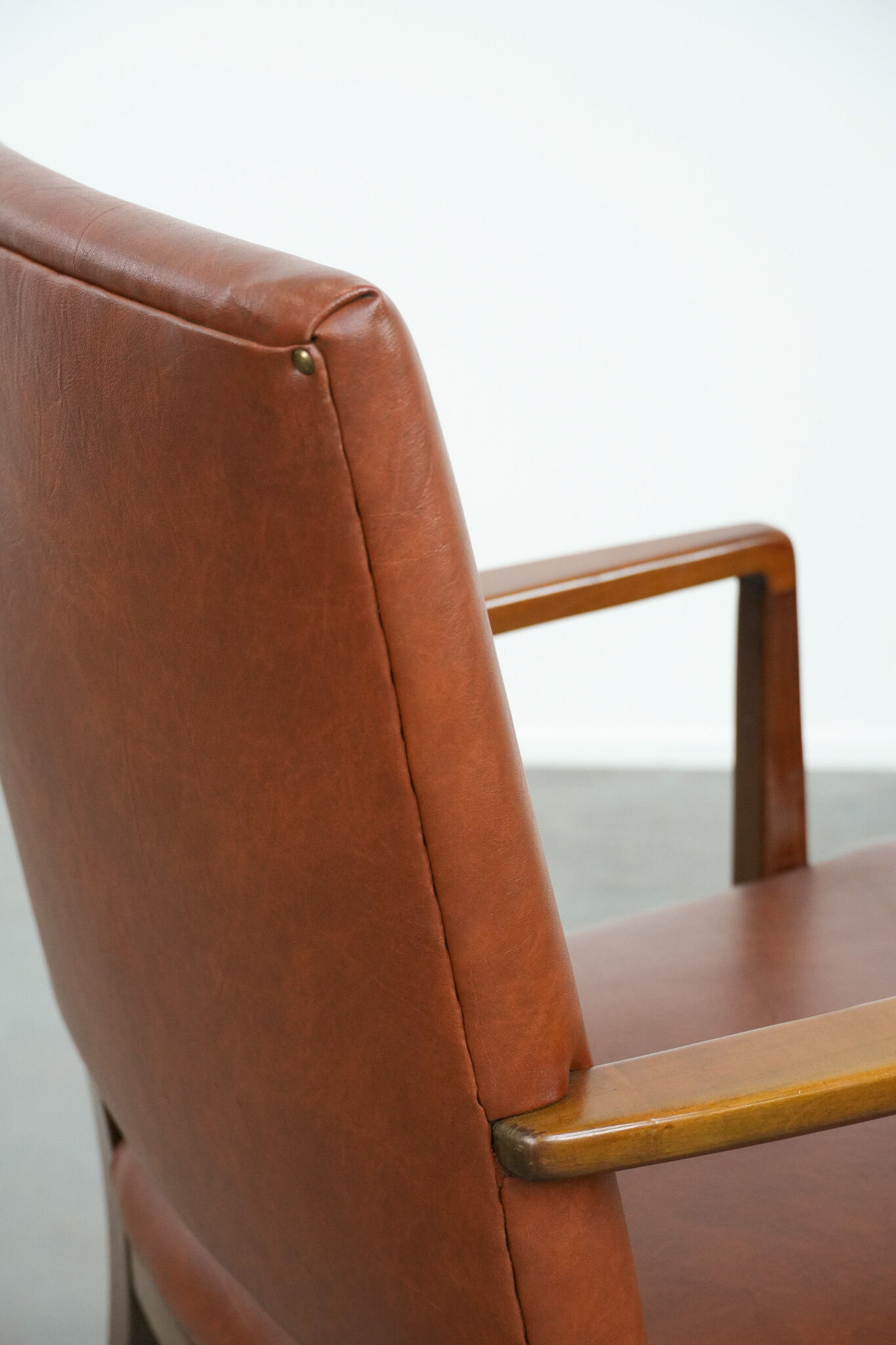 Vintage Scandinavian wooden and cowhide side/desk/chair from the 60s/70s