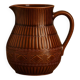 Superb vintage Digoin Sarreguemines pitcher in brown enamelled ceramic