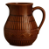 Superb vintage Digoin Sarreguemines pitcher in brown enamelled ceramic