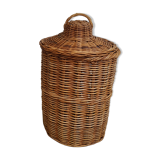 Large basket in vintage rattan 50s