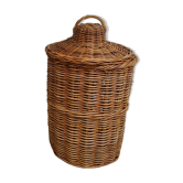 Panier en rotin vintage 50s