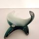 White and Green Ceramic Flower Vase Sculpture attr. to Vibi, Turin, Italy