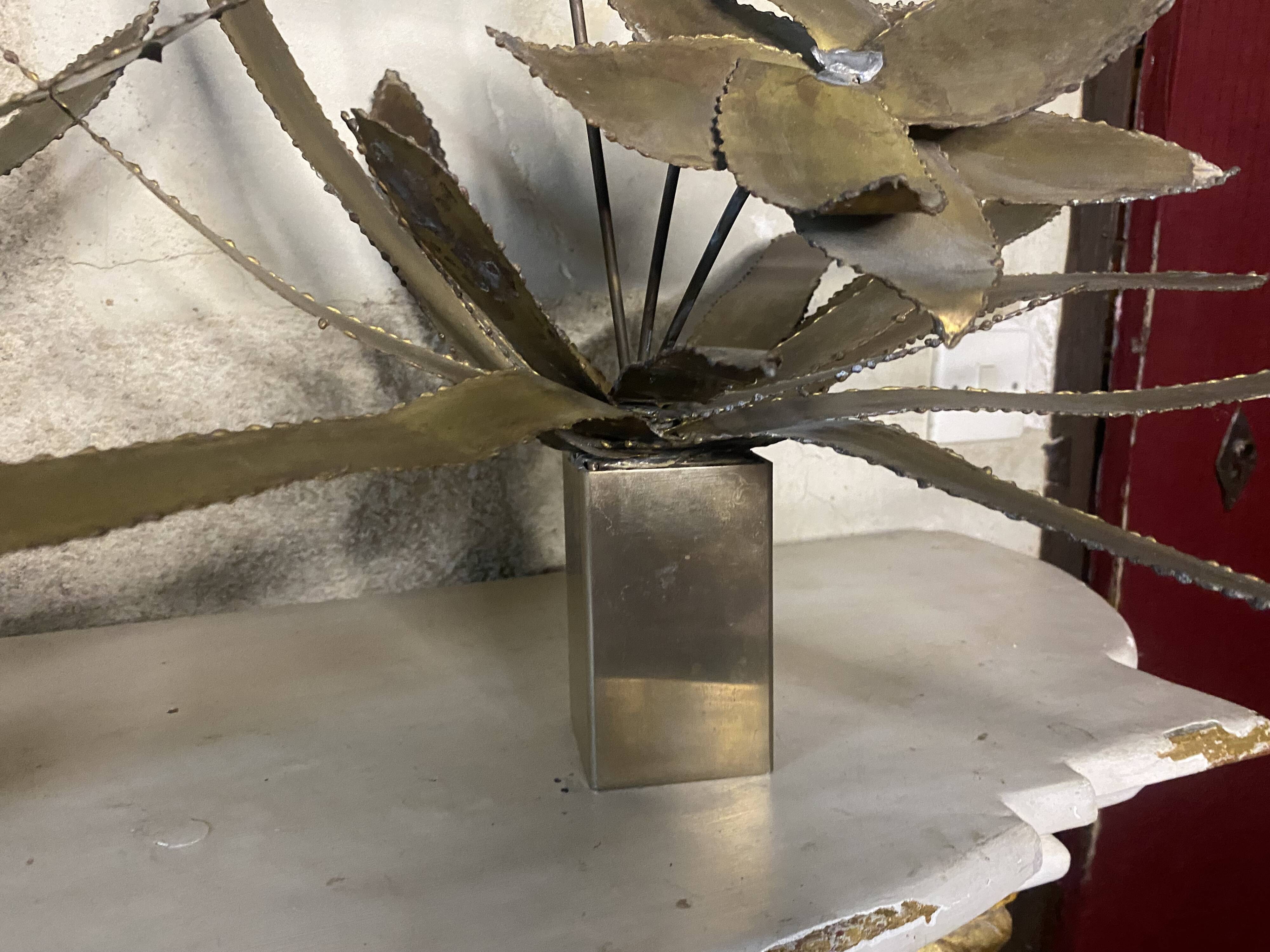 Pair of brass flower bouquets 1970