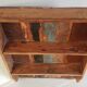 Wall shelf 3 shelves + 4 hooks cast iron in polychrome wood