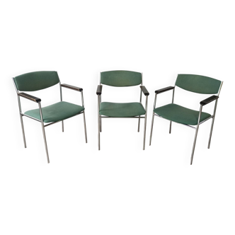 3 fauteuils verts vintage de Gijs Van Der Sluis
