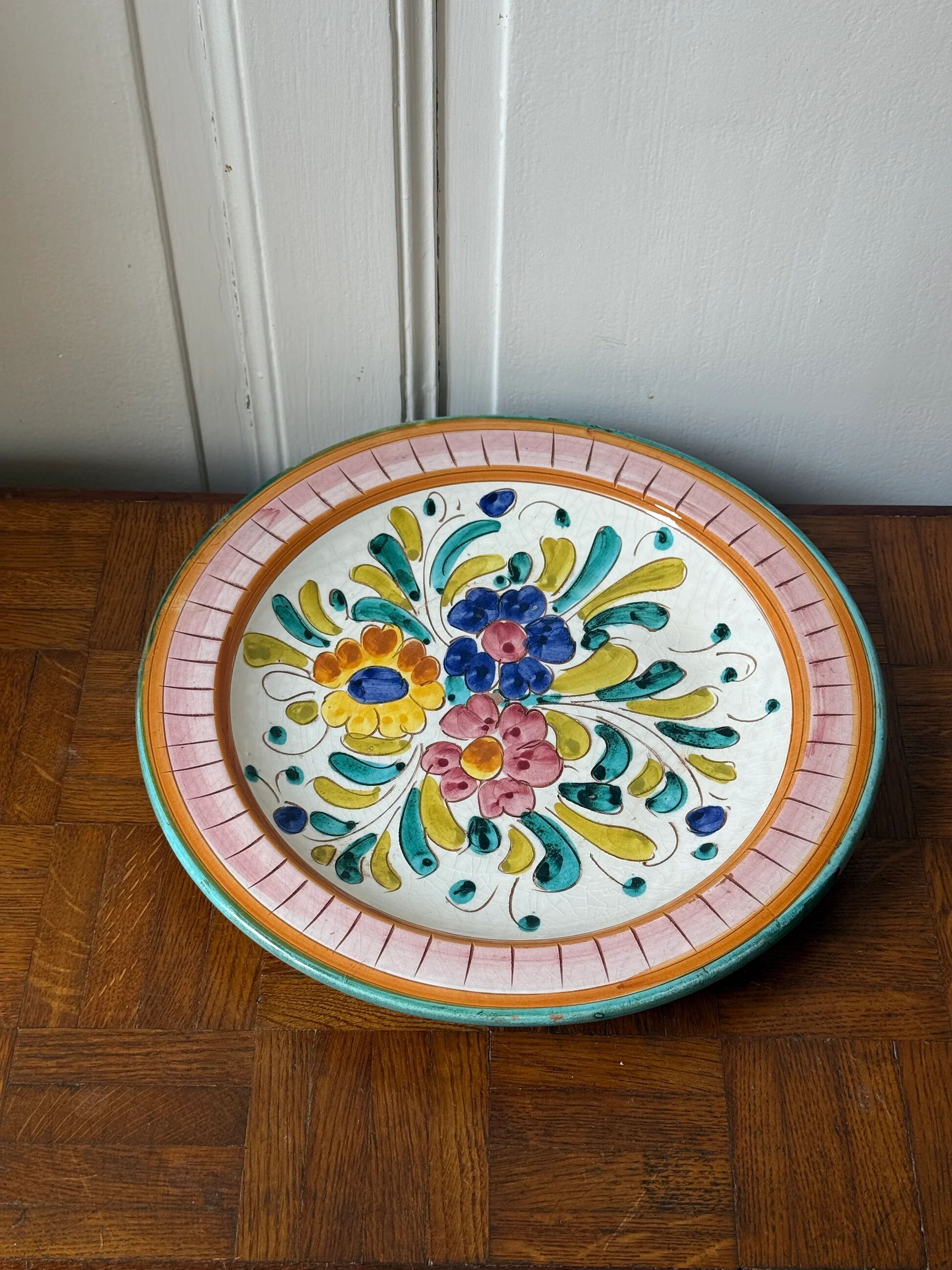 Mediterranean dish with floral decoration