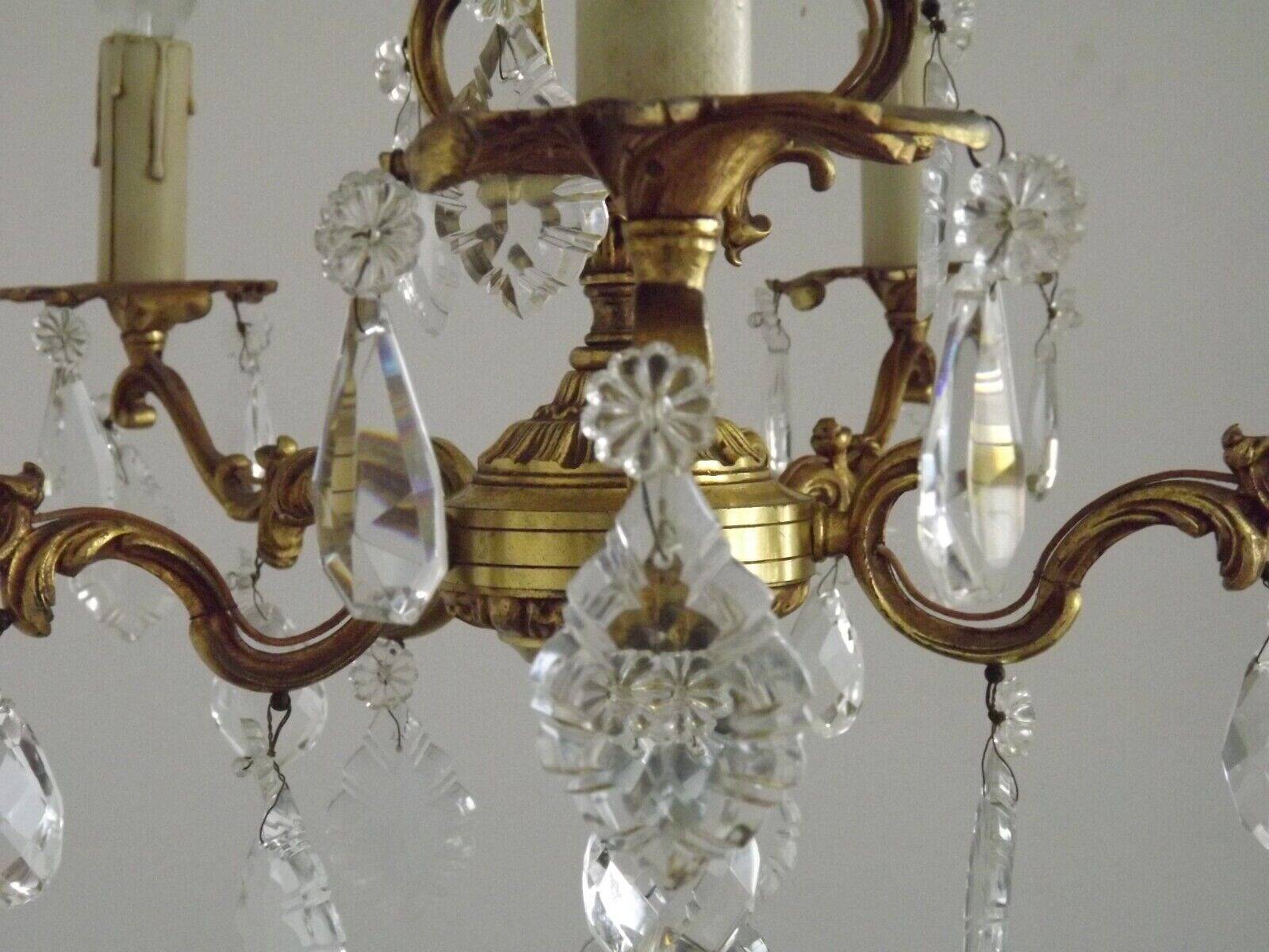 French bronze and crystal chandelier