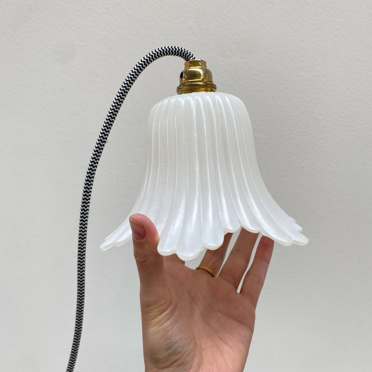 Pair of vintage tulip portable lamps