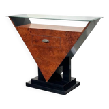 Art Deco burlwood console