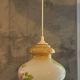 Vintage suspension in iridescent opaline floral – Verrerie de Vianne – Ét