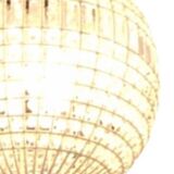 Crystal and bronze chandelier, spherical crystal suspension
