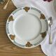 6 antique earthenware dessert plates, ironstone, Moulin des Loups Aubépine