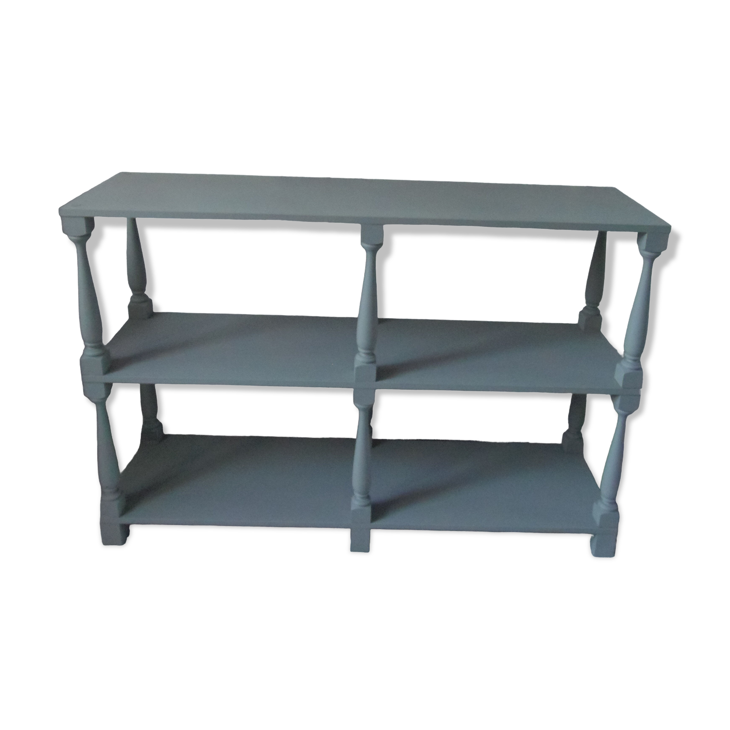 Console vintage 3 plateaux vert de gris