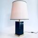 Hollywood Regency Style Black & Gold Square Table Lamp, 1970s