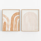 Pair of giclee prints, abstract wall art set of two, 50x70cm