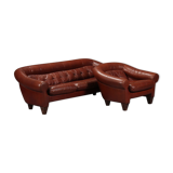 Sofa and a caramel leather armchair