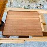 Extendable Scandinavian style dining table with double elongations by Maison Ducau, Circa 1970