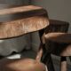 Brutalist coffee table with stools