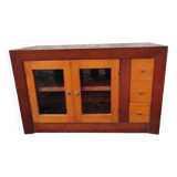 Low cabinet with 2 types of wood