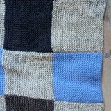 Hand knitted patchwork plaid