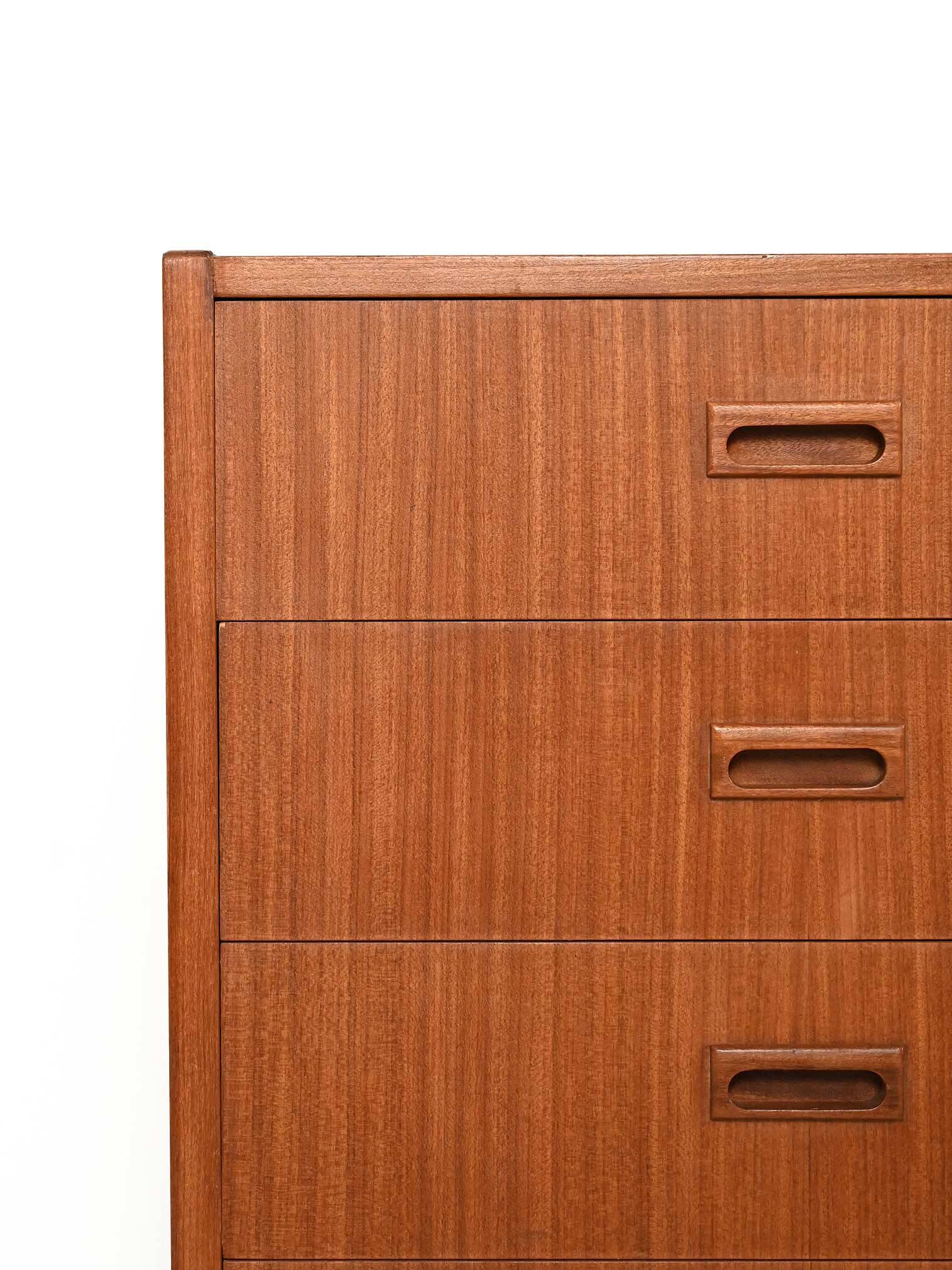 Scandinavian chest of drawers from the 1960s in mahogany