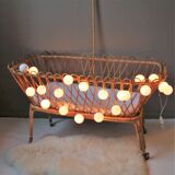 Vintage rattan cradle