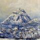 Ancient painting, winter landscape in Auvergne, signed, 20th century