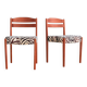 Danish teak dining chairs with zebra print from Boltinge Stølefabrik