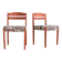 Danish teak dining chairs with zebra print from Boltinge Stølefabrik