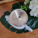 Porcelain and silver-plated gravy boat