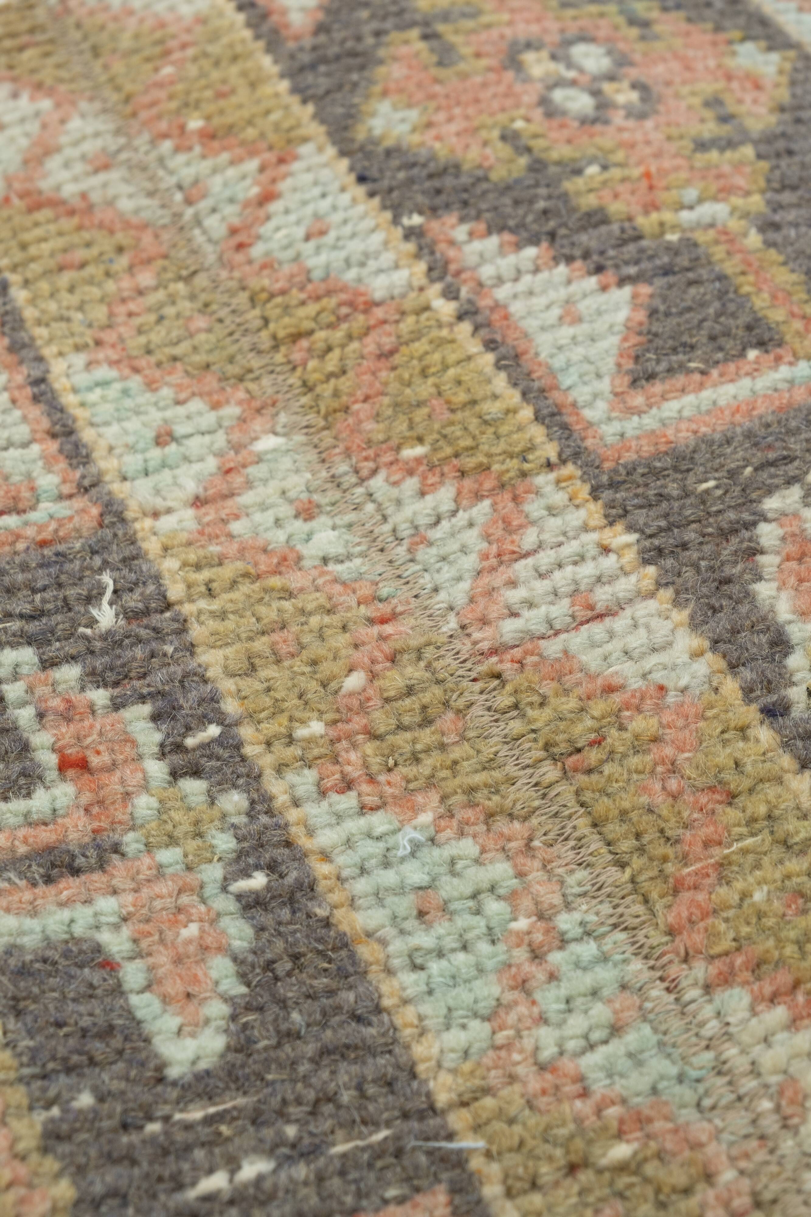 Vintage boho turkish ethnic design narrow hallway runner rug