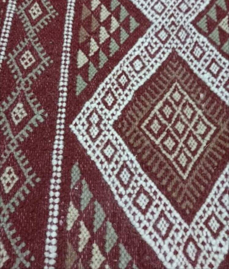 Brown margoum rug hand-woven in natural wool