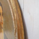 Oil portrait on canvas carved wooden frame