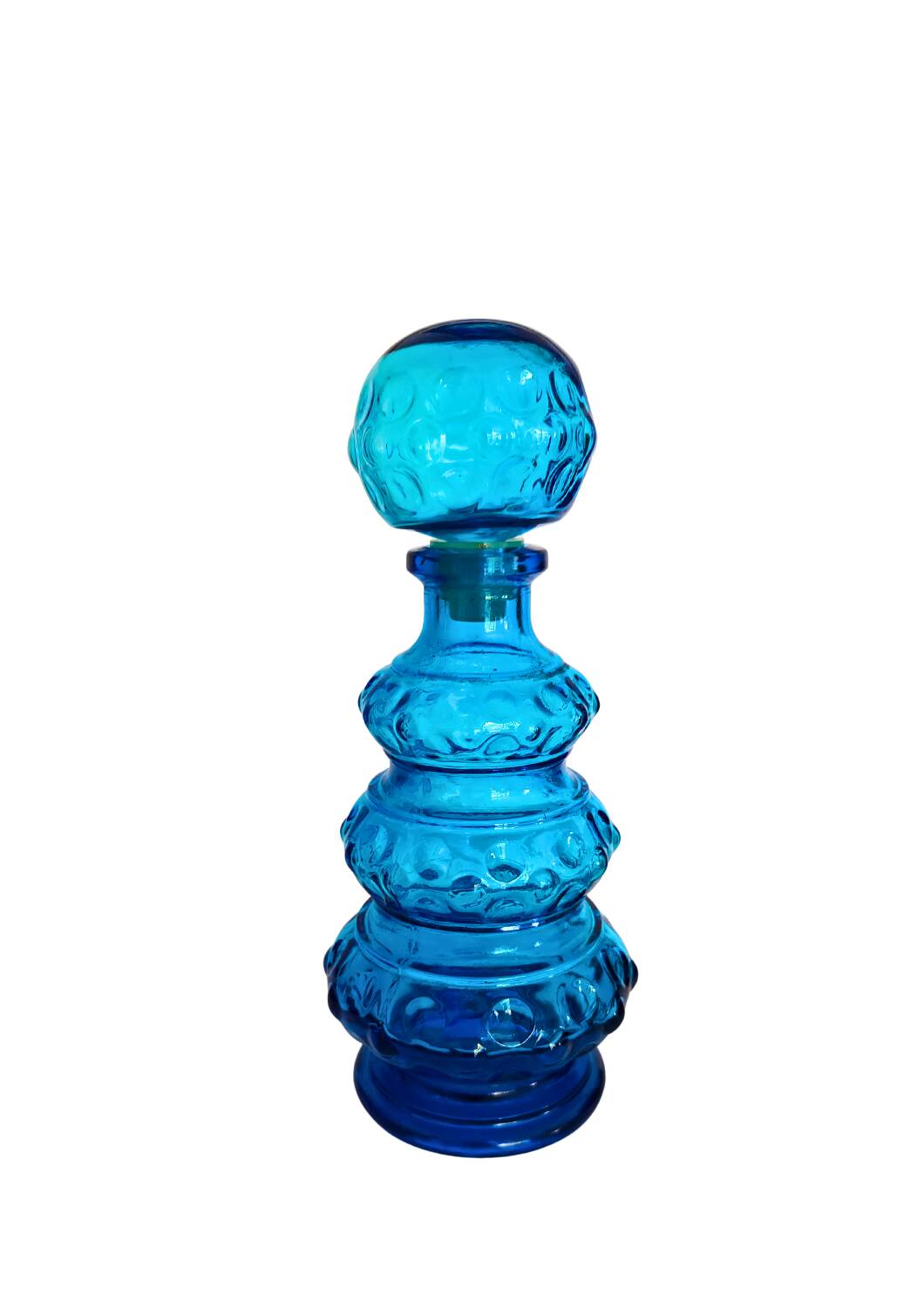 Carafe / Bouteille Empoli Bleue Vintage avec bouchon
