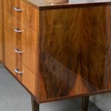 Violetta sideboard/chest of drawers in walnut and mahogany, Piotrkowskie Fabryki Mebli, Poland, 1960.