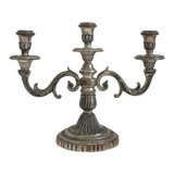 3-spoke candlestick in silver metal