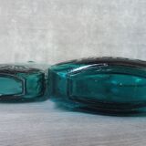 Flacons bouteilles verre gravé bleu
