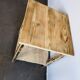 Vintage wooden side table, entrance console, square pedestal table 2 floors.