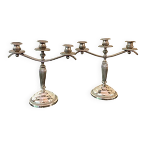 Paire de bougeoirs art